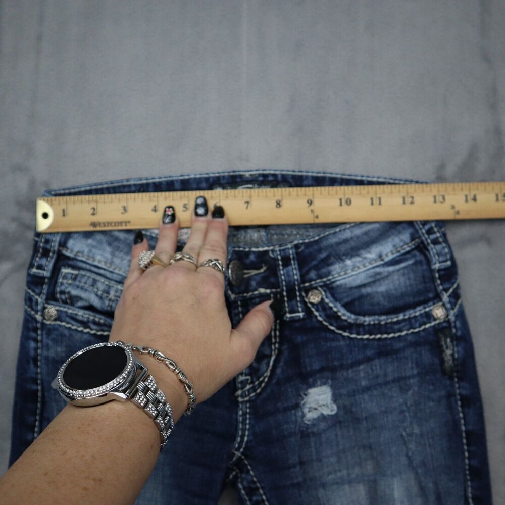Silver Jeans Co Pants Womens 24 Blue Denim Camden Rose Distressed Pockets Jeans - Picture 5 of 16